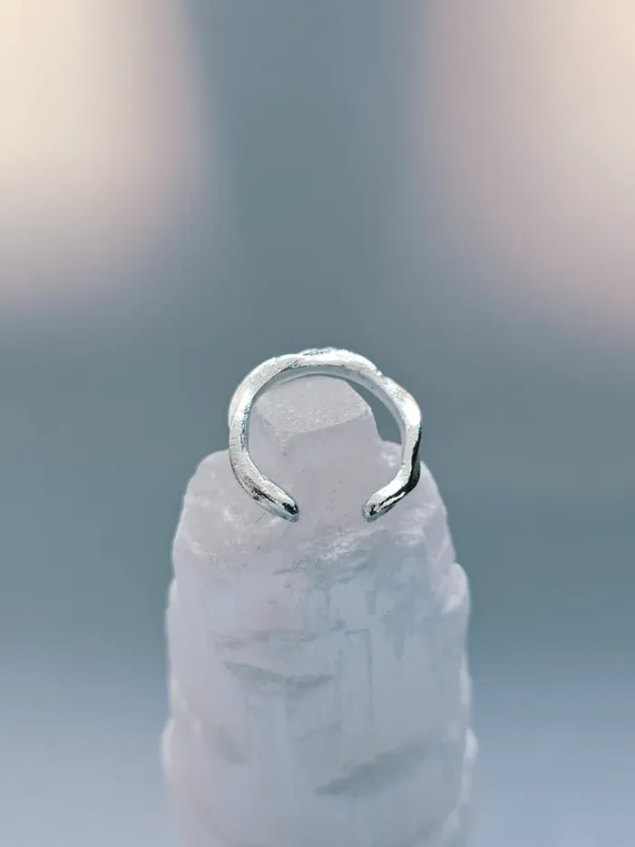 Bague acier inoxydable torsadée minimaliste ajustable - photo numéro 3
