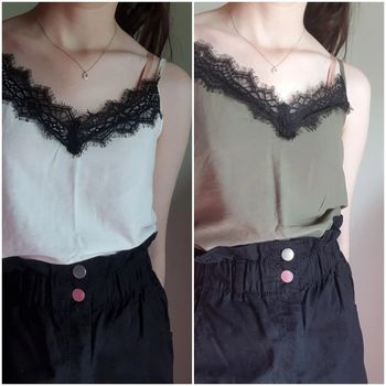 Lot de 2 débardeur kaki et blanc Pimkie