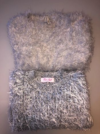 Lot de 2 pull fille gris 🌺 taille 6 ans