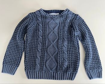 Pull enfant bleu torsadé 4 ans