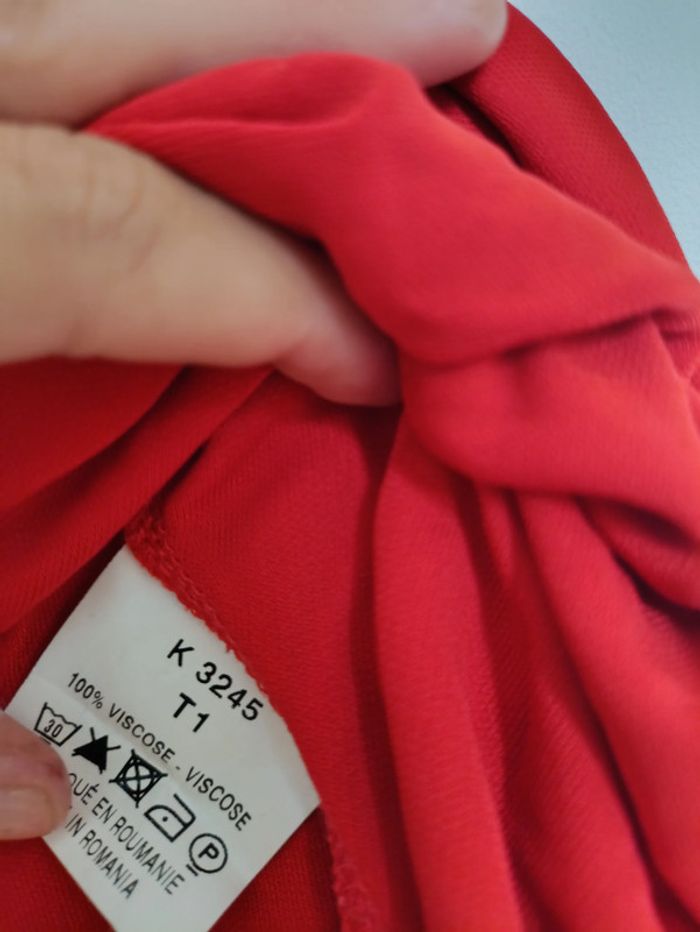 Top rouge KOOKAÏ drapé fluide sexy romantique mignon - photo numéro 8