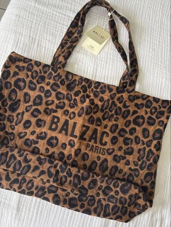 Cabas leopard balzac paris tote bag