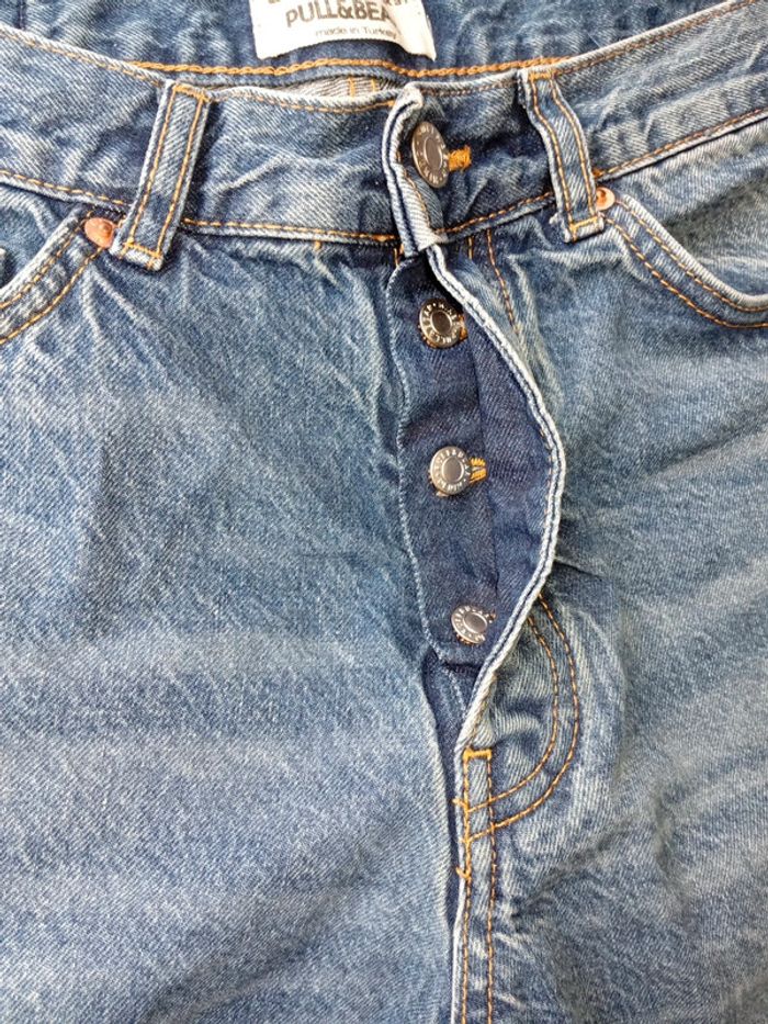 Pull&Bear - Jean Denim Standard Dark Blue - 100% coton - photo numéro 4