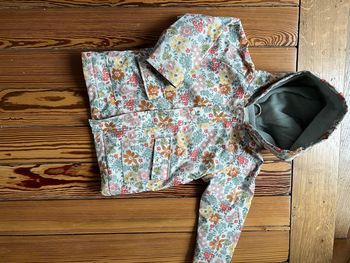 Manteau imperméable à capuche fleurie liberty Monoprix en