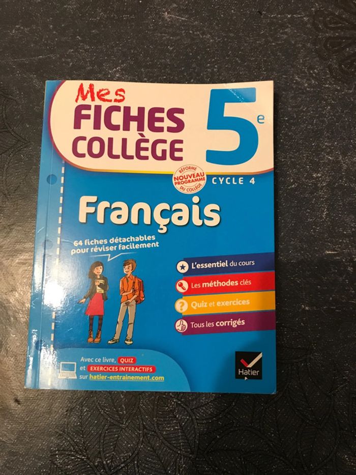 Mes fiches collèges 5e Français