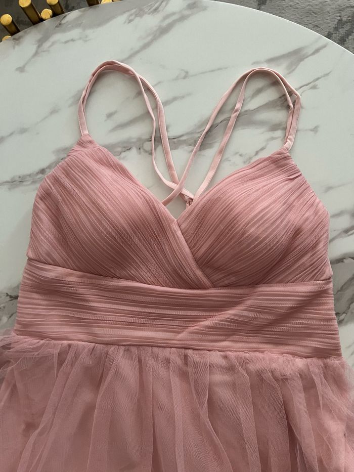 Robe de demoiselle d’honneur rose  /robe de soirée everpretty taille L neuve avec étiquette - photo numéro 4