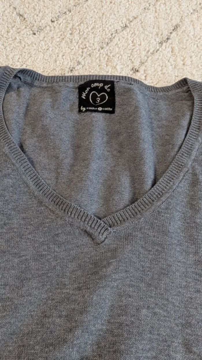 Pull gris Cache cache - photo numéro 3