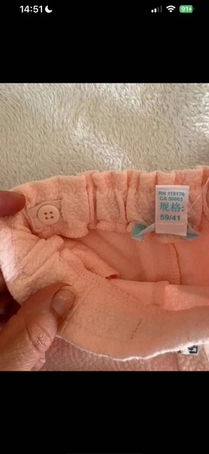 Short bébé fille rose poudré avec nœud fleuri – 3 mois – Okaïdi - photo numéro 4
