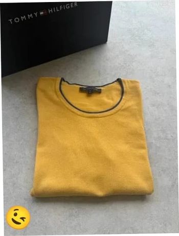 Pull Tommy Hilfiger Col rond Taille M jaune Femme Women PULL191