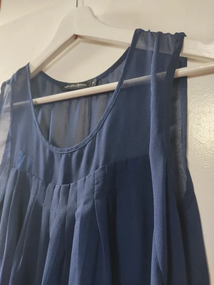 Haut fluide sans manches bleu marine Monoprix Femme 38 - photo numéro 2