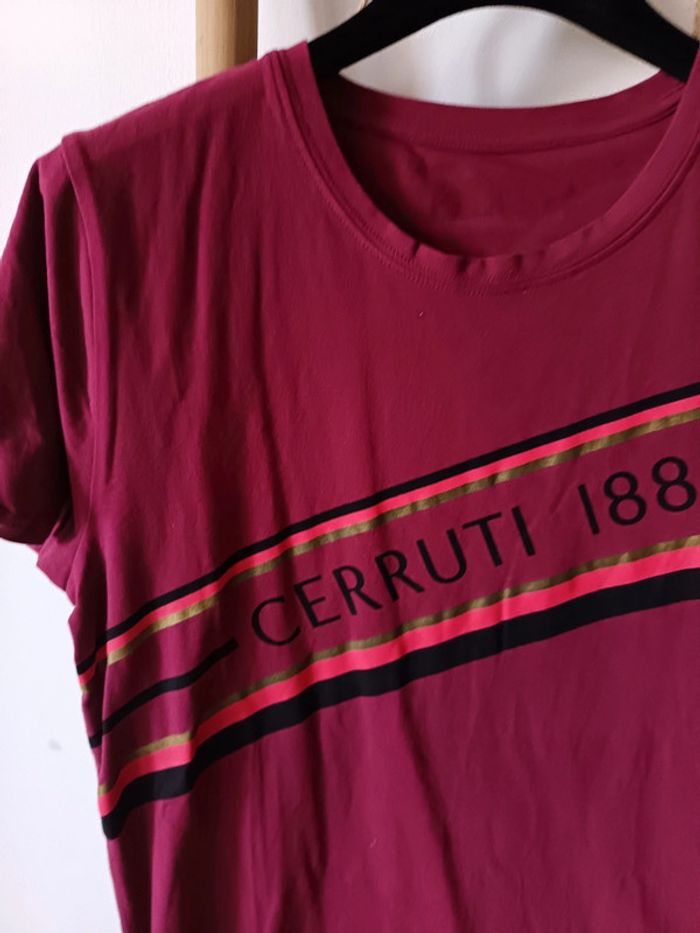 T-shirt bordeaux Cerruti - photo numéro 2