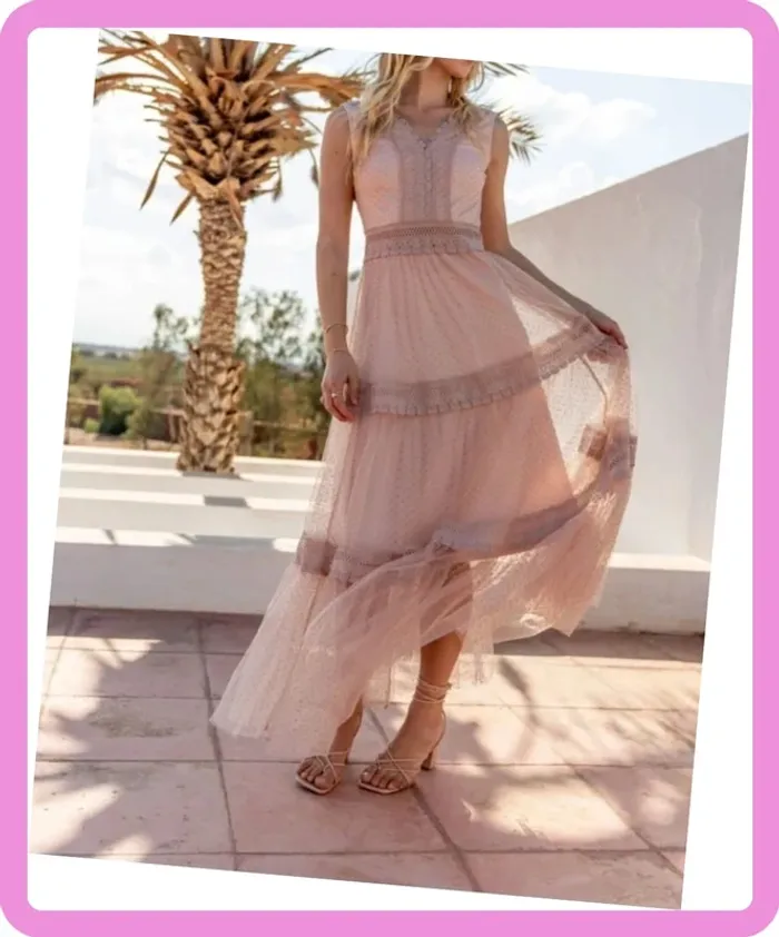 Robe longue en tulle plumetis 🌸 Taille S (36/38) - Neuve avec étiquette - photo numéro 13