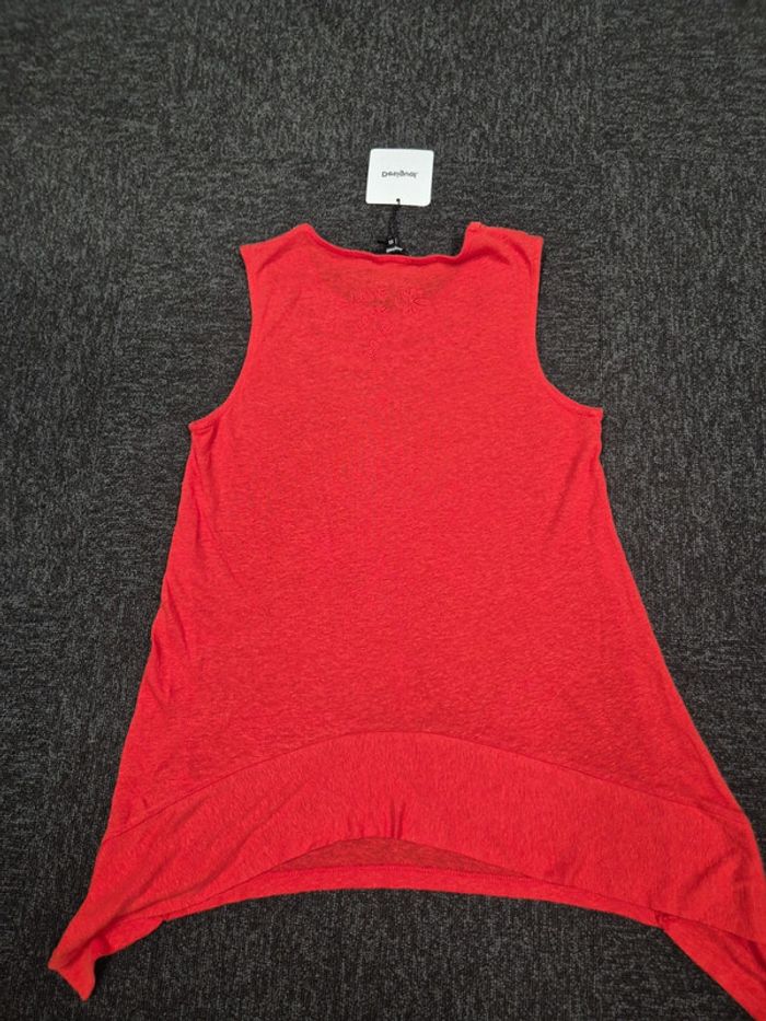 Haut rouge orangé neuf desigual taille xs - photo numéro 4
