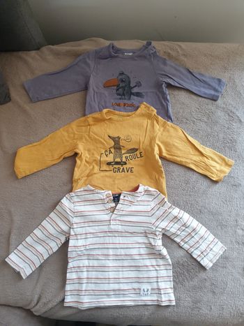 Lot tee shirts manches longues 9 mois