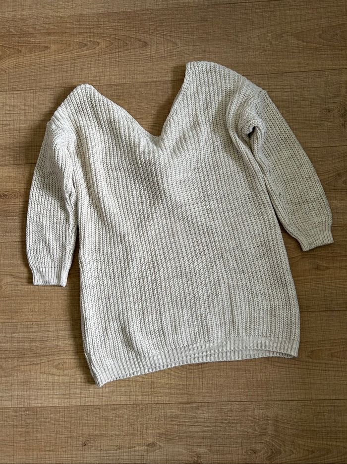 Pull beige à manches longues taille 2 TBE - photo numéro 7