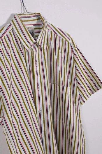 Chemisette vintage 90's en coton mélangé motif rayures (#240667)