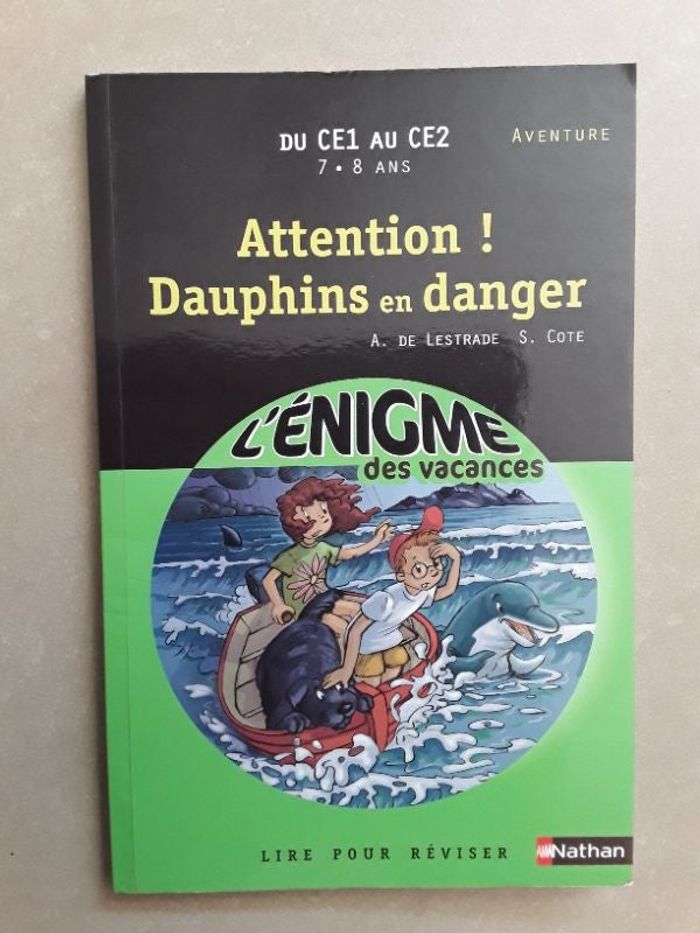 Livre énigme Dauphins en danger NATHAN TBE