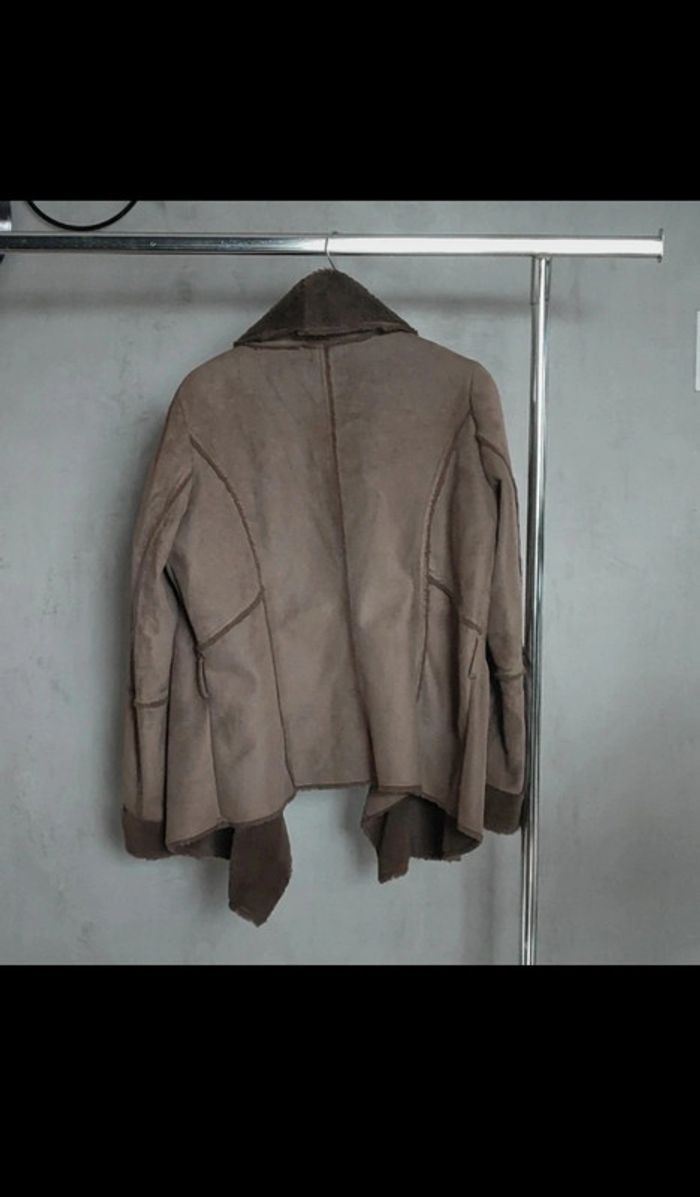 Veste façon peau retournée taupe La Halle - photo numéro 2