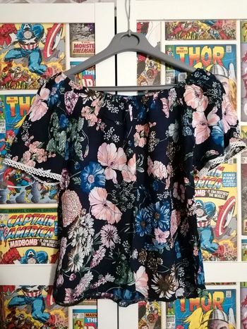 Haut femme motif fleurs taille M-L