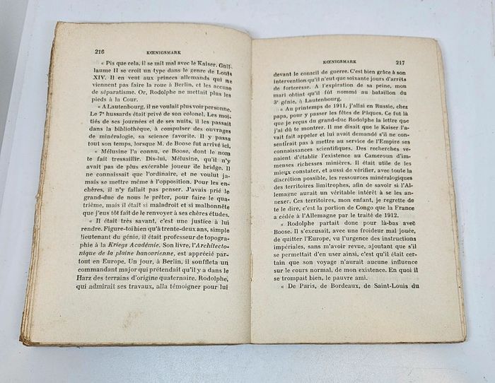 Ancien roman.
"Kœnigsmark", de Pierre Benoit.
Alban Michel. 
318 pages. 
En l'état - photo numéro 6