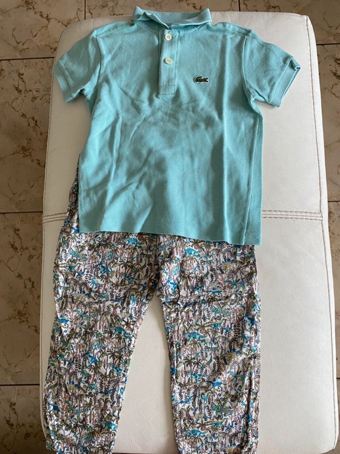 Ensemble polo Lacoste et pantalon liberty Bonpoint 4 ans