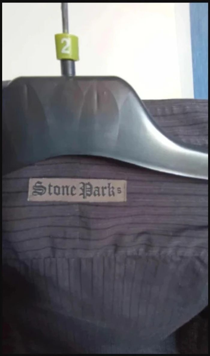 chemise manches longues noire à rayures noire stone park taille S - photo numéro 2