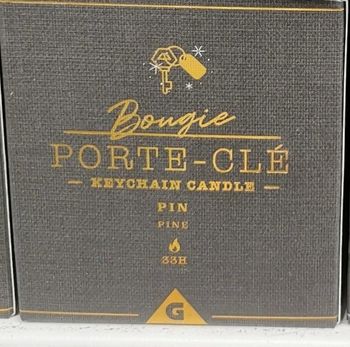 Bougie objet cadeau porte clé or