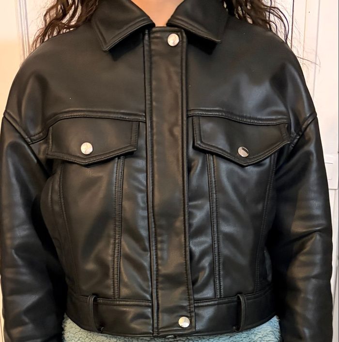 Veste en cuir Zara - photo numéro 4