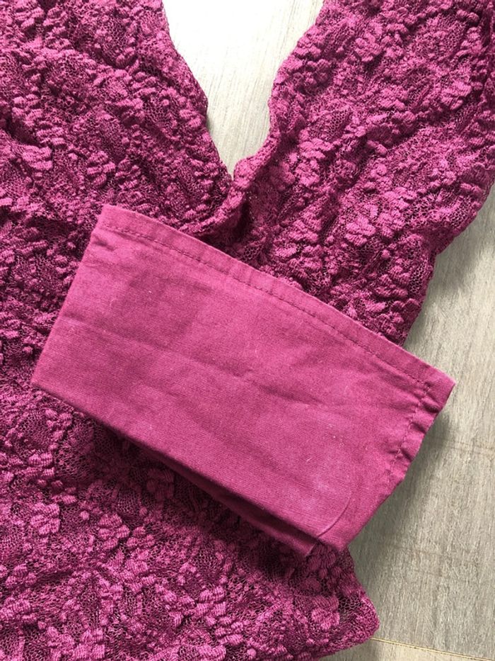 Chemisier prune promod taille 36 en dentelle y2k - photo numéro 3