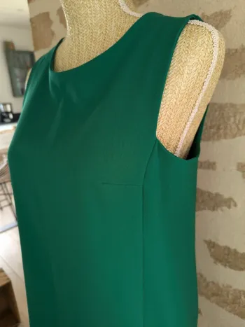 Robe droite camaïeu verte