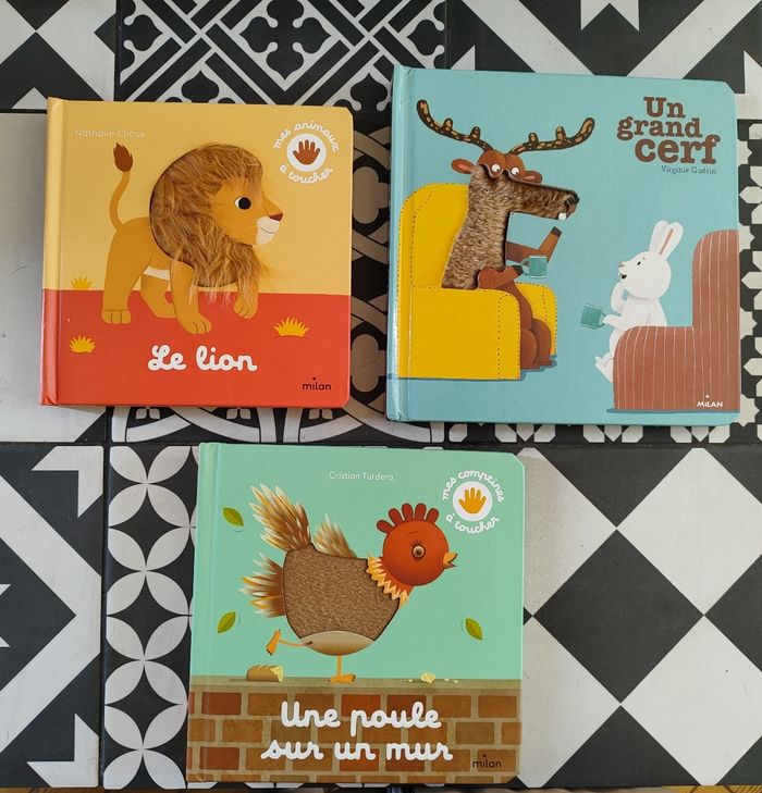 Lot de 3 beaux livres à toucher