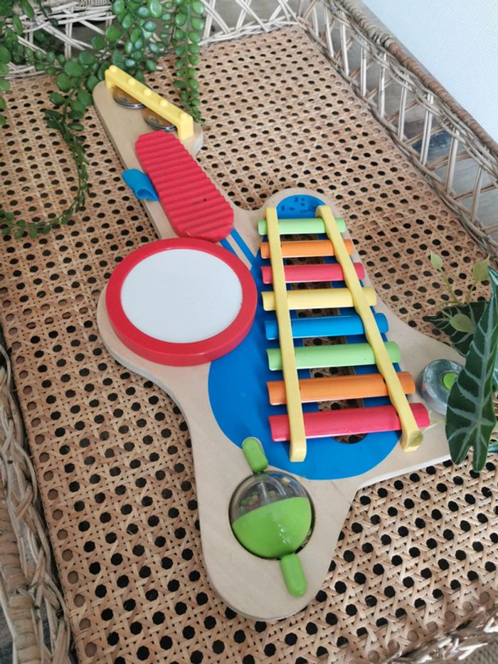🌺Grande Guitare bois musique activité jouet enfant xylophone tambour cymbal - photo numéro 9