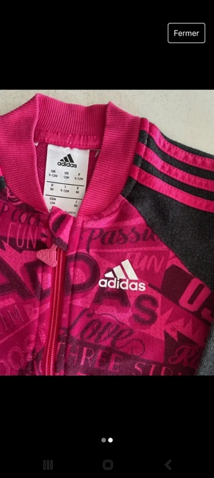 Veste adidas 9/12 mois - photo numéro 2