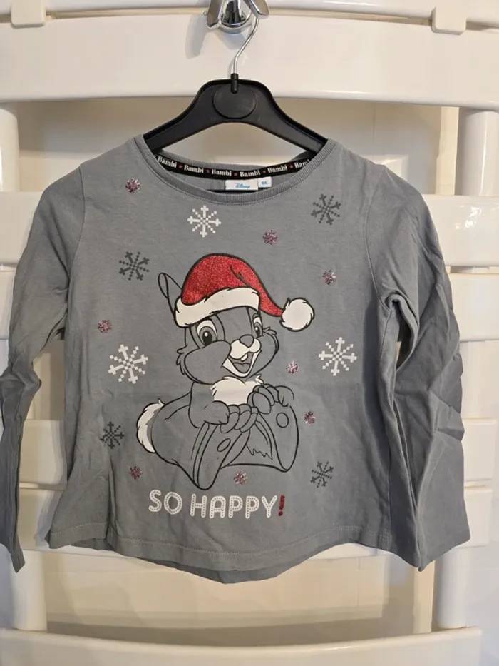 Tee-shirt gris panpan Noël Disney