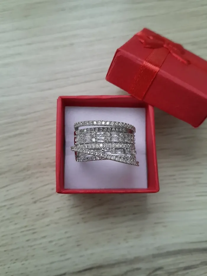 Large Bague avec strass en cristal, style Bohème,  taille 60