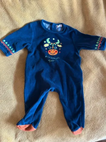 Pyjamas velours dpam / du pareil au même  3 mois très coloré,