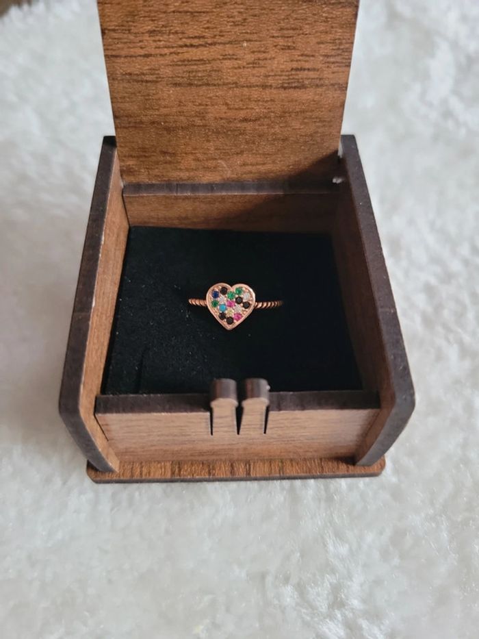 Bague coeur argent 925 zirconiums - photo numéro 2