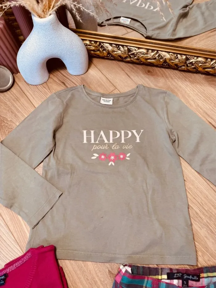 Taille 5 ans tenue 3 pièces fille multimarque rose kaki * happy * 🩷 - photo numéro 2