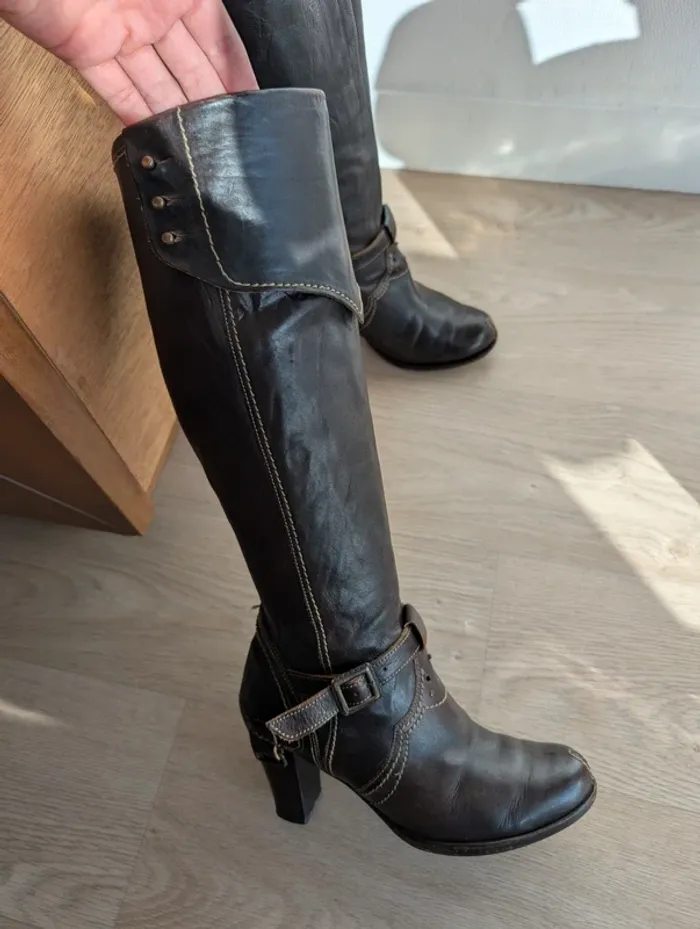 Bottes marron chocolat - photo numéro 2