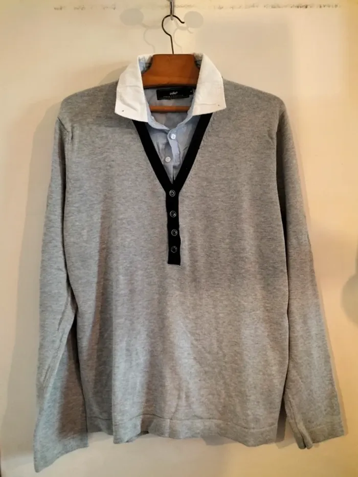 Pull avec empiècement chemise