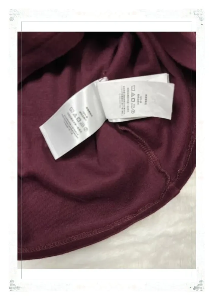 T-shirt manches longues Ralph Lauren femme coton rouge bordeaux col V taille M - photo numéro 10