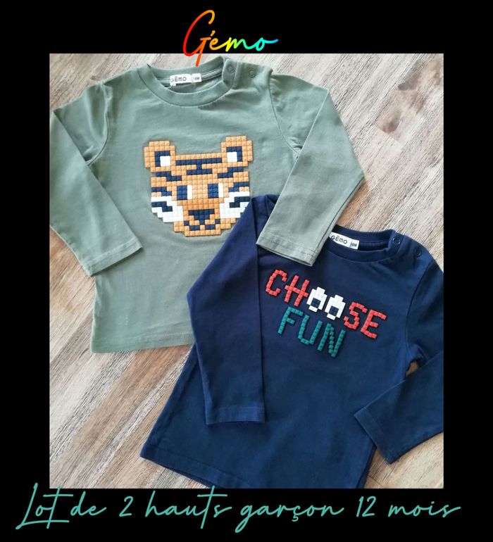 Lot de 2 hauts Garçon 12 mois Gémo