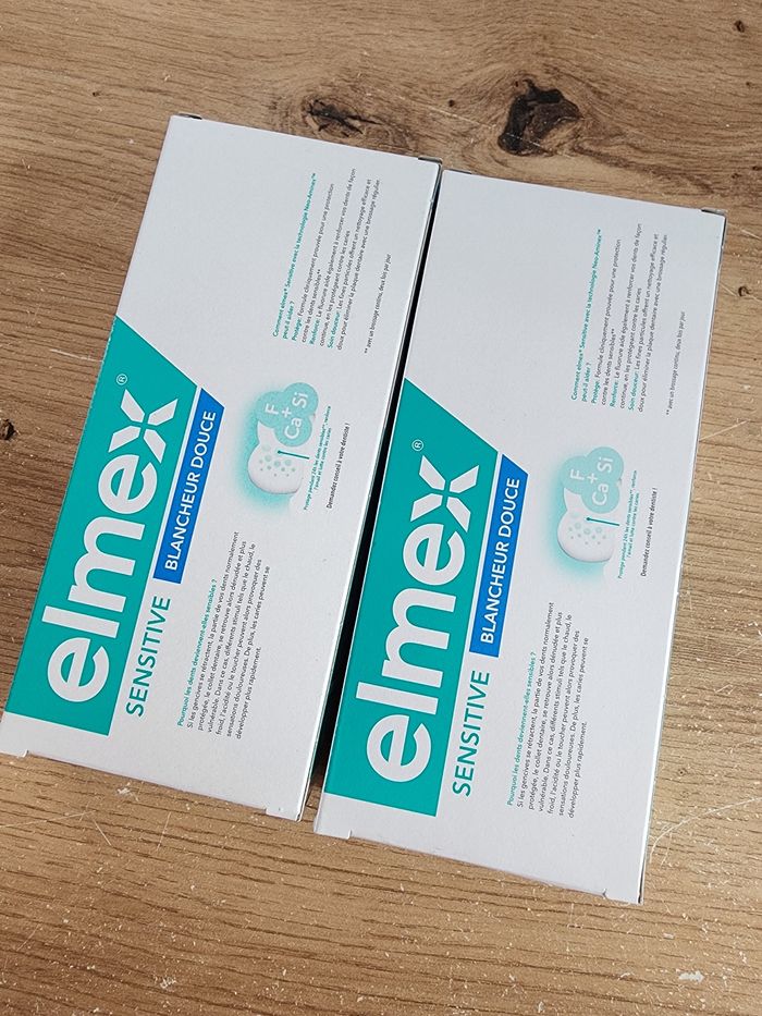 Lot de 2 boites de 2 dentifrices elmex sensitive blancheur douce neuf - photo numéro 2