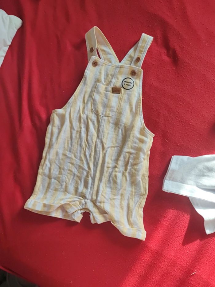 Ensemble short salopette lin neuf Gémo - photo numéro 2
