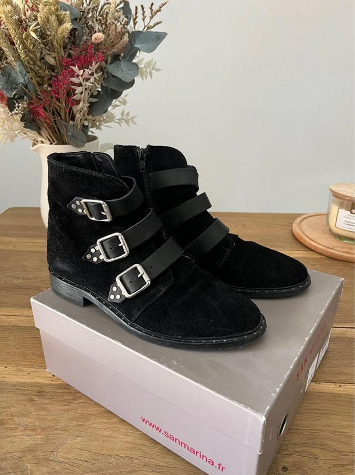 Bottines en daim noires San Marina - photo numéro 4