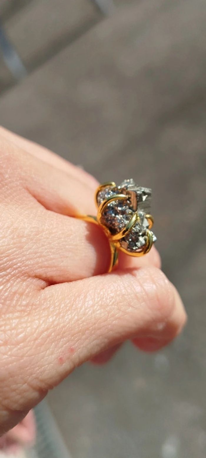 Magnifique 🎀 bague Unique en Pyrite Naturelle - photo numéro 11