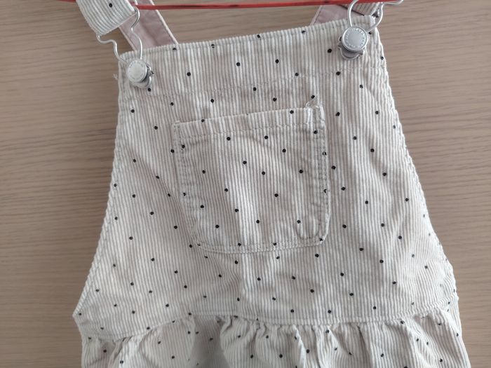 Robe saloptte, Zara, 4-5 ans, velours côtelé beige pois noir, bretelles ajustables cm - photo numéro 4