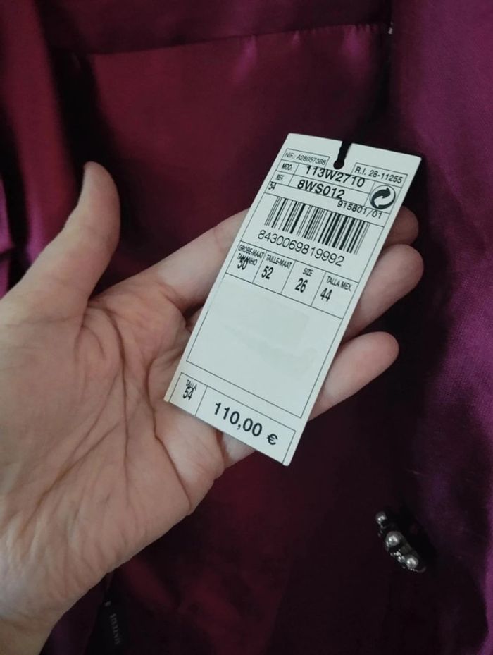 🌹 Ensemble Veste & Jupe Magenta Pure Soie Sintesis T50/52🌹 - photo numéro 13