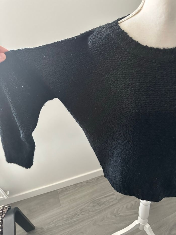Pull oversize en maille huilée noire T38/40 M/L - photo numéro 6