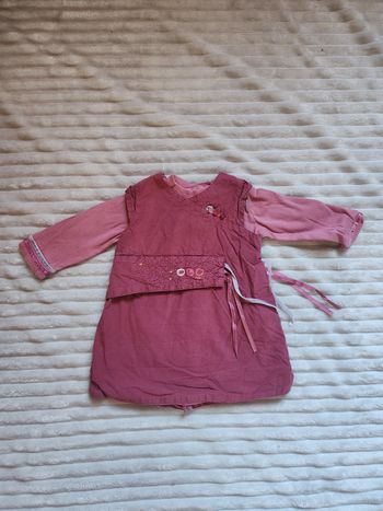 🌸 Robe + sous-pull Aubisou 6 mois – pratique et adorable